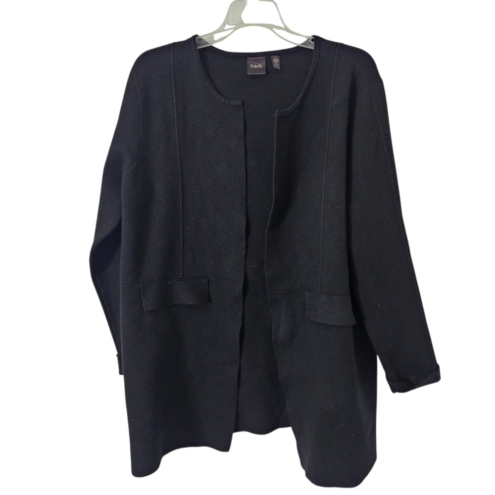 Rafaella Long Open Cardigan Sweater Business or Casual Women's Size‎ XL Black